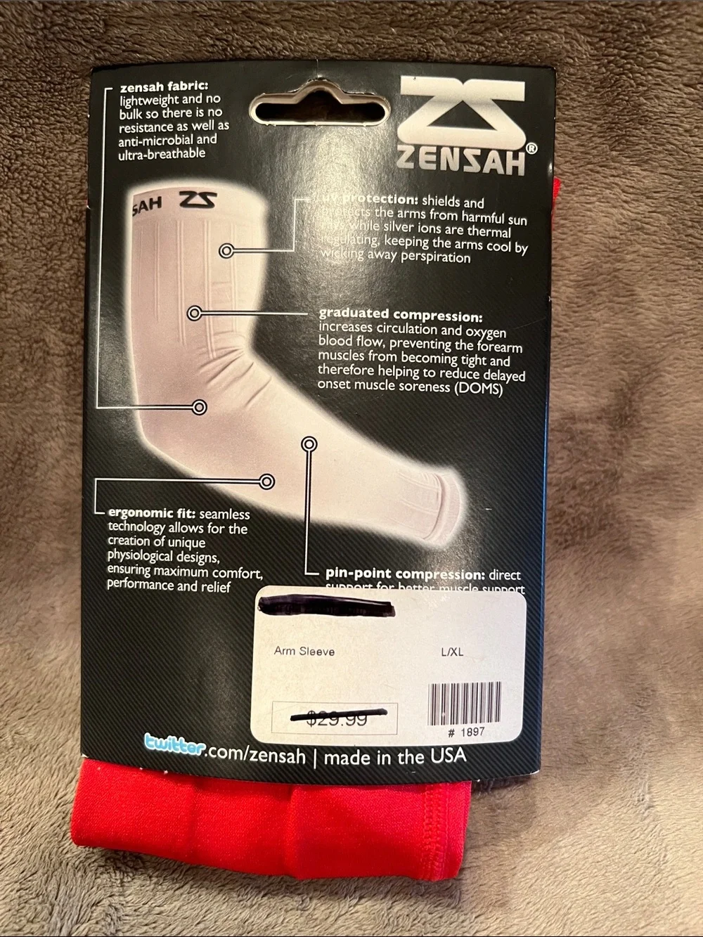 Arm Sleeves - Pair Compression Sleeves - Red
